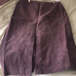 Suede full length pencil skirt